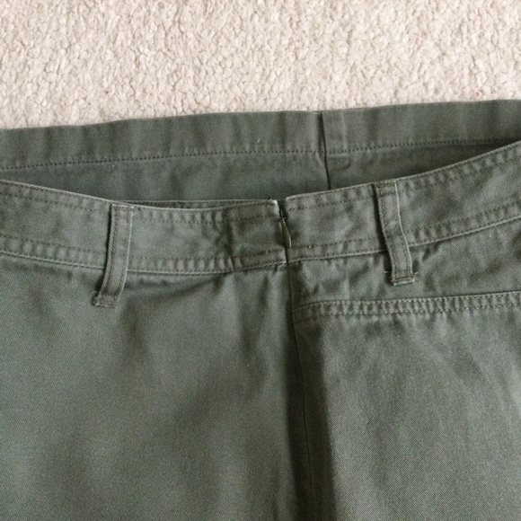 Vintage J. Crew Army Green Inverted Pleat A-line Skirt - Sz 6 - Picture 7 of 11